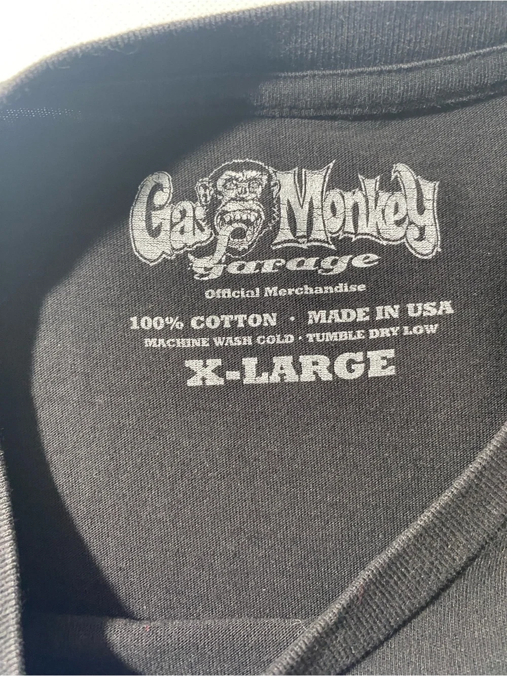 GOOD Size XL Mens Gas Monkey Garage Short Sleeve T-Shirt American Flag Black